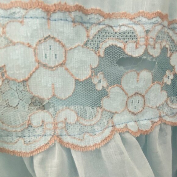 VINTAGE Gunne Sax Blue Lace Long Maxi Prairie Boho Dress Sz XS - Picture 9 of 15